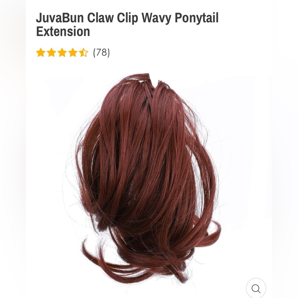 New in original Packaging.  Juvabun 6” Ponytail Extension in Dark Red